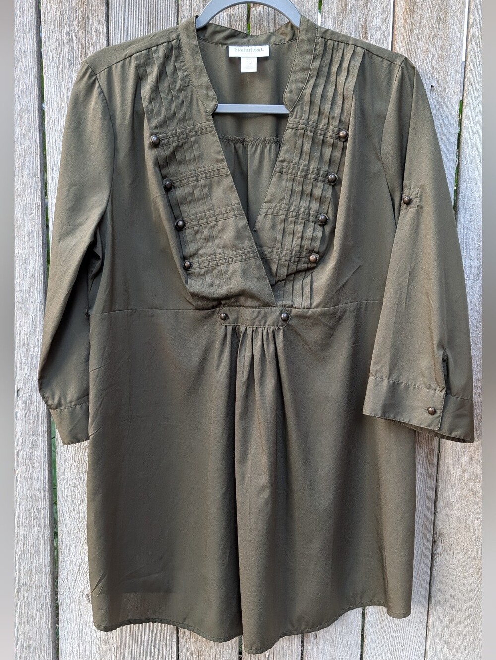 Motherhood Olive Utility Shirt Jacket with Rolled Sleeves